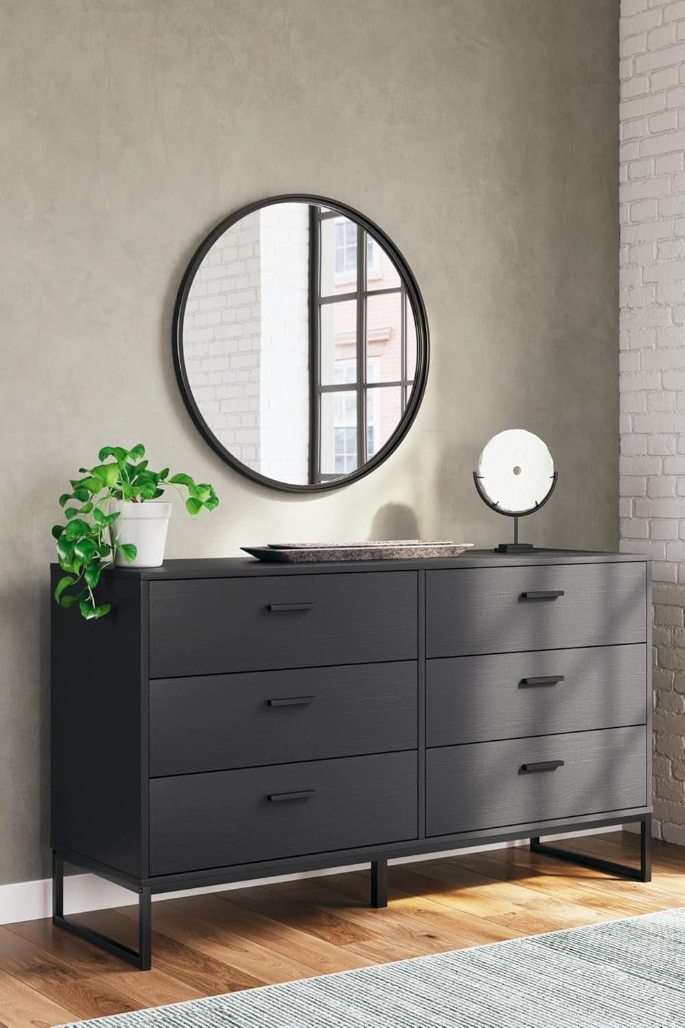 Socalle Modern 6-Drawer Dresser Black With Safety Stop
