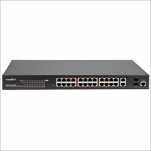 SolidConnect SCM28 24-Port PoE+ Gigabit L2 Managed Switch for Business