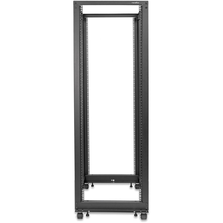 SolidRack 36U Adjustable Depth Open Frame 4 Post Rack w/ Casters - Adjustable mounting