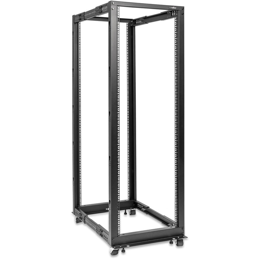SolidRack 36U Adjustable Depth Open Frame 4 Post Rack w/ Casters - Adjustable mounting