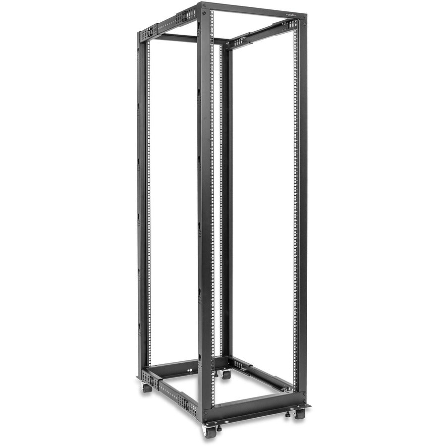 SolidRack 42U Adjustable Depth Open Frame 4 Post Rack w/ Casters - Adjustable mounting