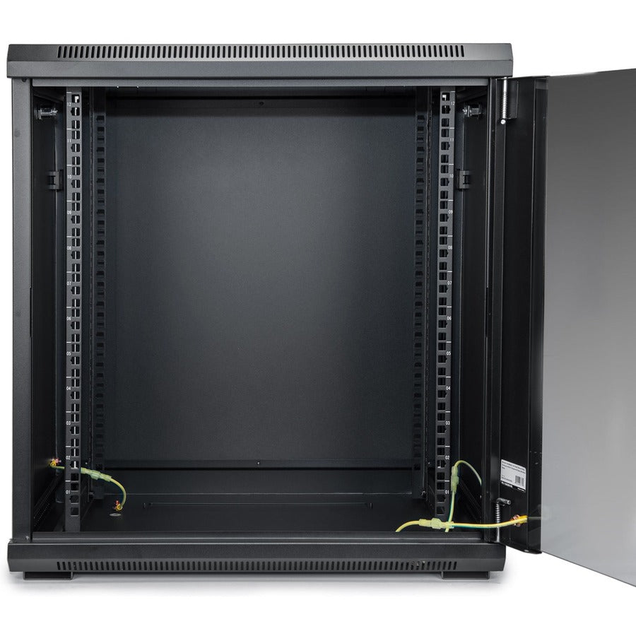 Solidrack 12U Rack Enclosure,Tempered Glass Window - Black