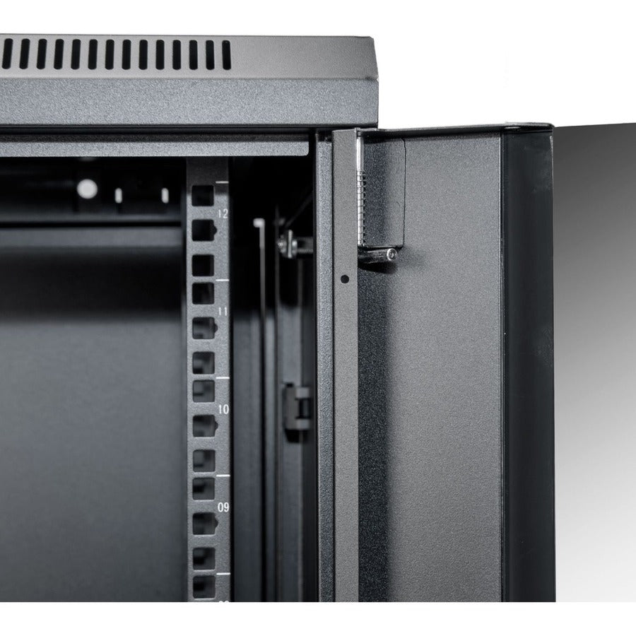 Solidrack 12U Rack Enclosure,Tempered Glass Window - Black