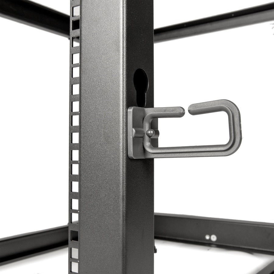 Solidrack 25U Open Frame Rack,4-Post Adjustable Depth Rack -Black