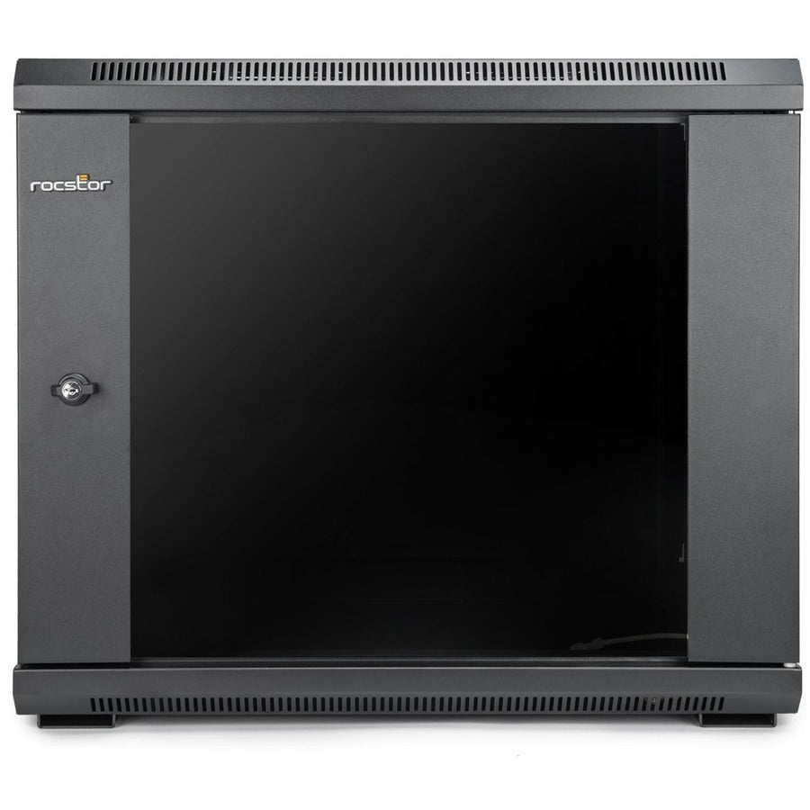 Solidrack 9U Rack Enclosure,Tempered Glass Window - Black