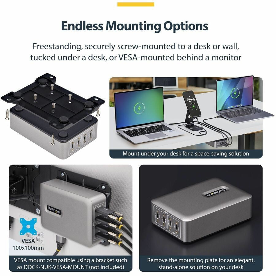 StarTech USB-C Desk Charger 240W PD 3.1 Fast Charge for Professionals