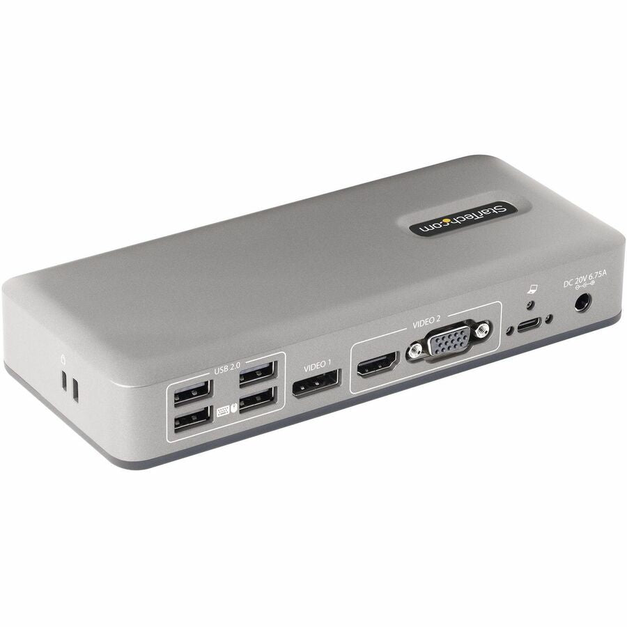 StarTech.com Dual-Monitor USB-C Docking Station, DisplayPort & HDMI/VGA Multi Monitor