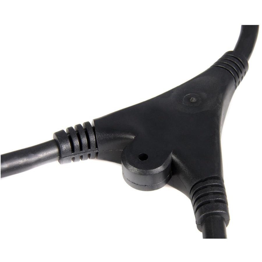 Startech.Com 10Ft (3M) Power Extension Cord Splitter, C14 To 2X C13, 13A 250V, 16Awg, Computer Power Cord Extension, Iec 320 C14 To 2X C13 Ac Power Cable Extension For Power Supply, Ul Listed