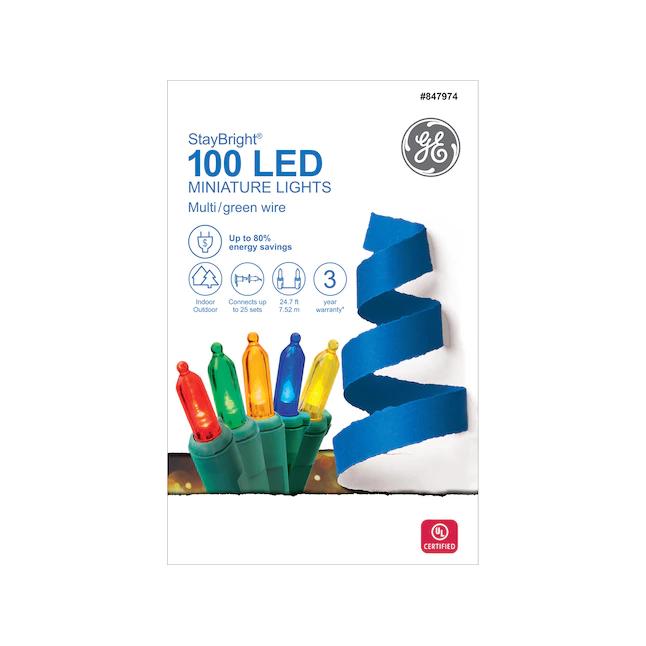 StayBright 100-Count Multicolor LED String Lights