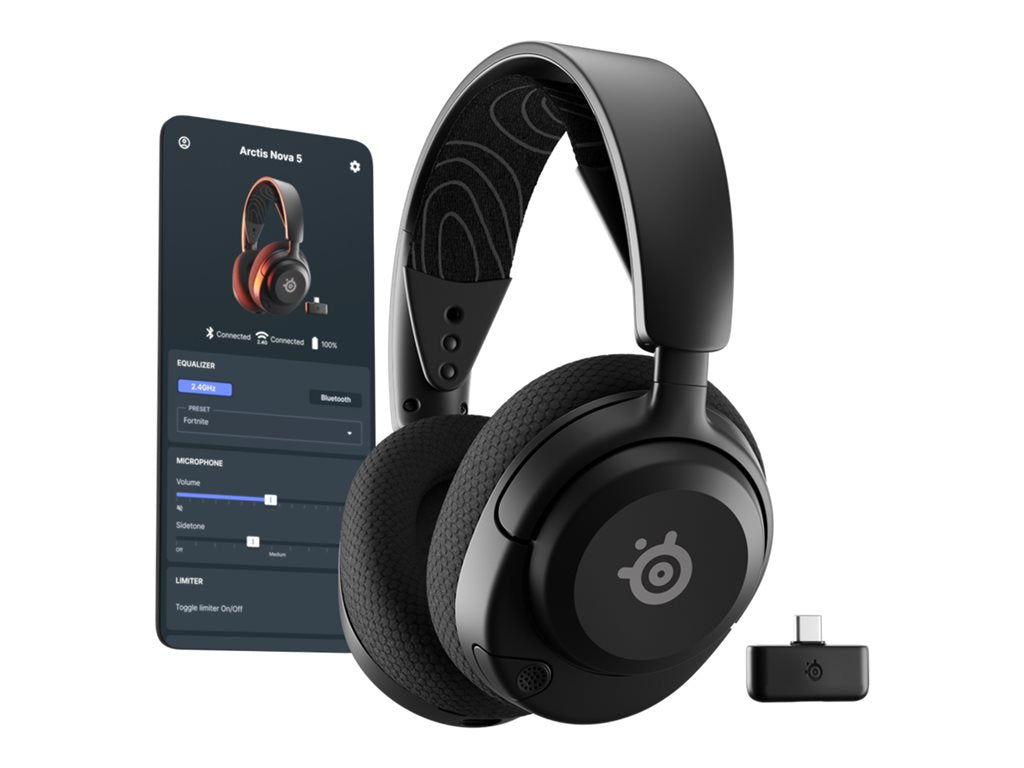 SteelSeries Arctis Nova 5 - Headset - full size - Bluetooth / 2.4 GHz radio frequency - wireless