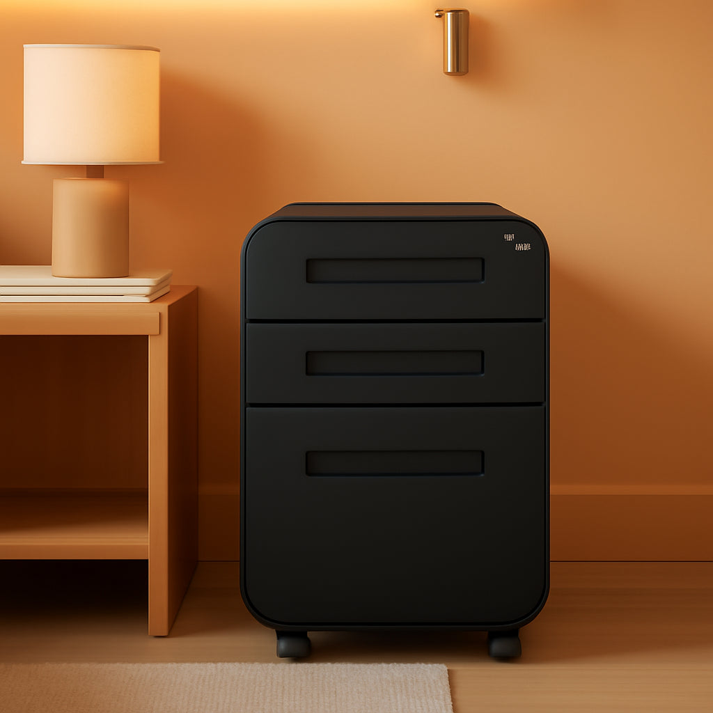 Stockpile 3 Drawer File Cabinet With Lock Under Desk