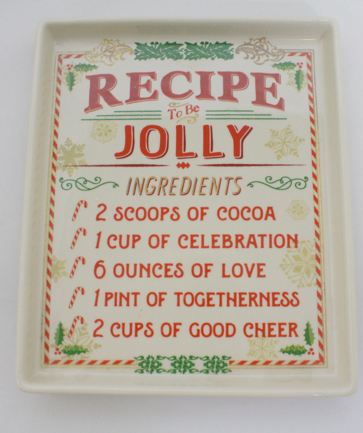 Stoneware Recipe Plate - Be Jolly