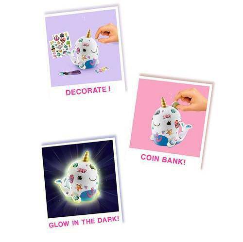 Style 4 Ever Deco Narwhal Kit – Glow & Craft Fun for Kids 6+