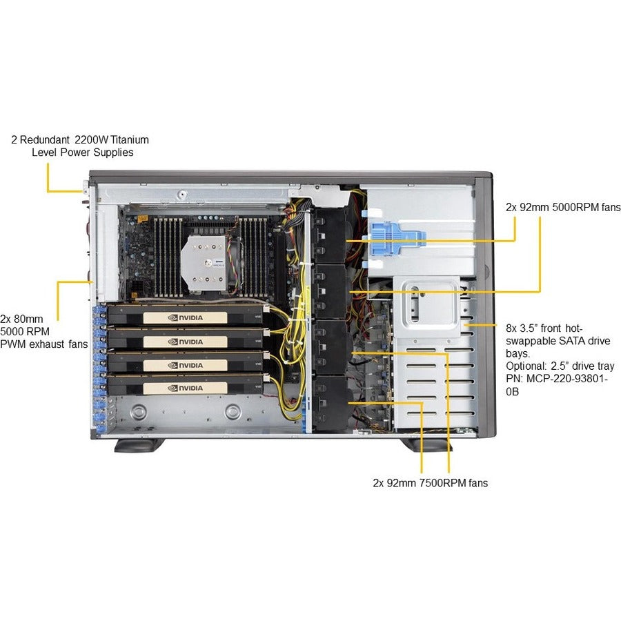 Supermicro SuperWorkstation SYS-540A-TR Barebone System - Tower - Socket LGA-4189 - 1 x Processor Support