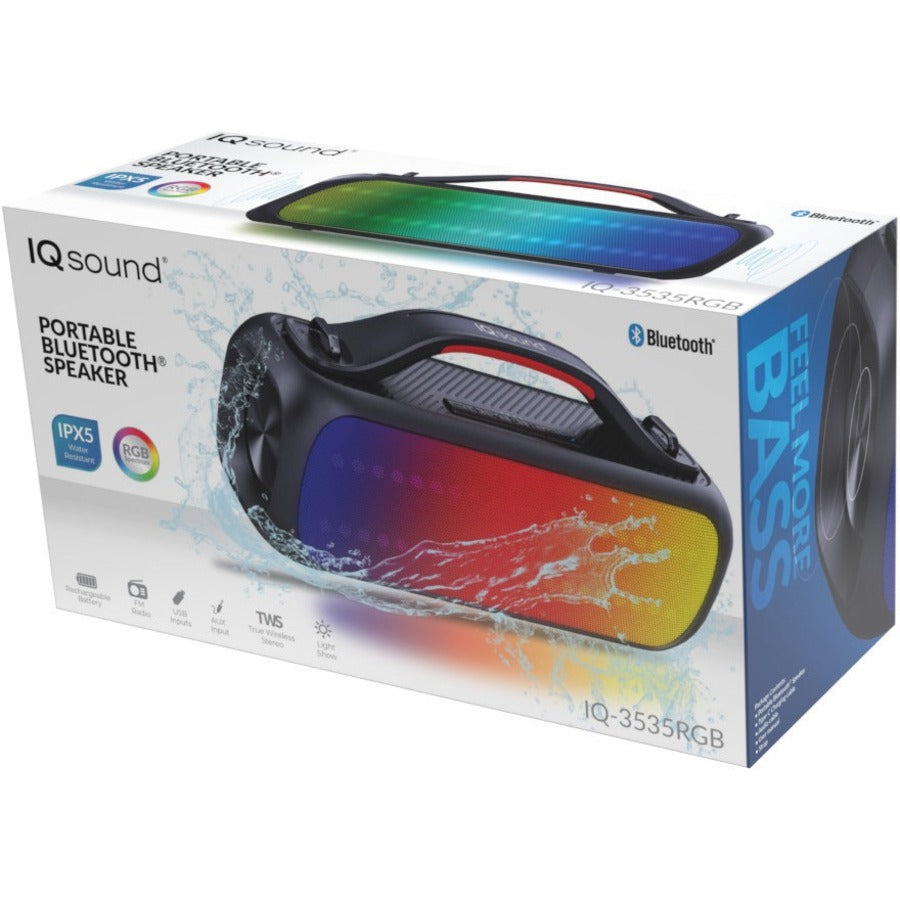 Supersonic IQ-3535RGB 2.0 Portable Bluetooth Speaker System - 7.50 W RMS - Black