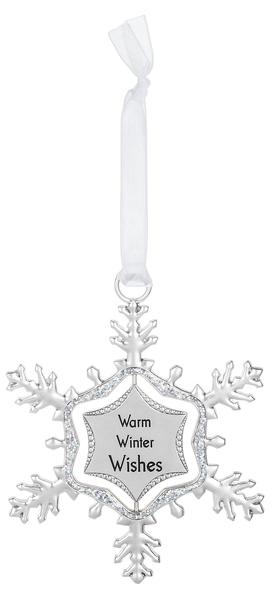Swirling Snowflake Ornament - Warm Winter Wishes