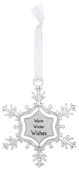 Swirling Snowflake Ornament - Warm Winter Wishes
