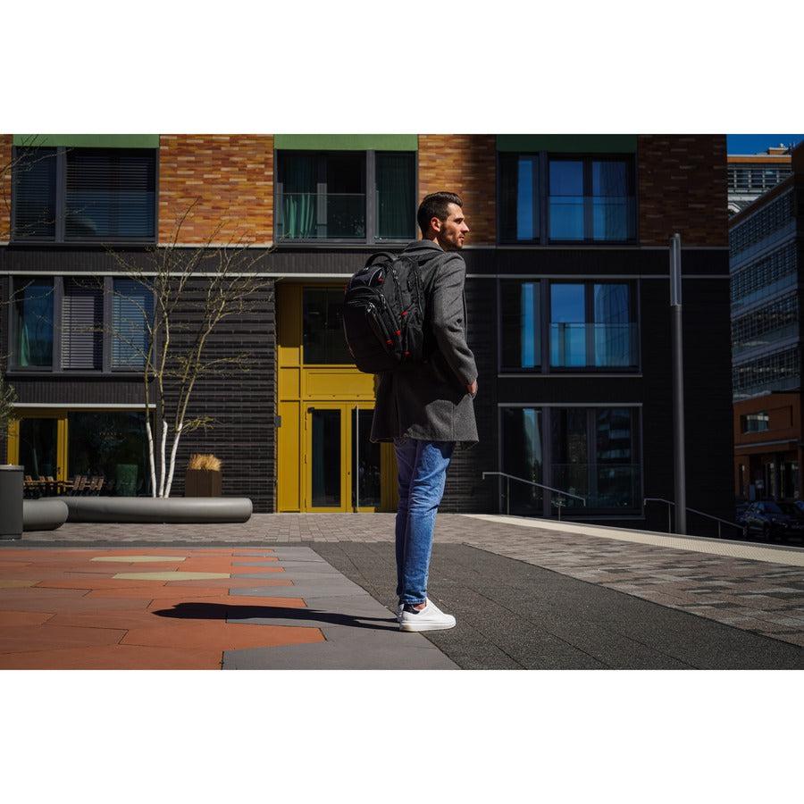 Swissdigital Design Circuit J14-BR Rugged Carrying Case (Backpack) for 15.6" to 16" Apple iPad Travel Essential, Notebook, MacBook - Black