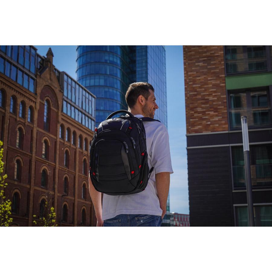 Swissdigital Design Circuit J14-BR Rugged Carrying Case (Backpack) for 15.6" to 16" Apple iPad Travel Essential, Notebook, MacBook - Black