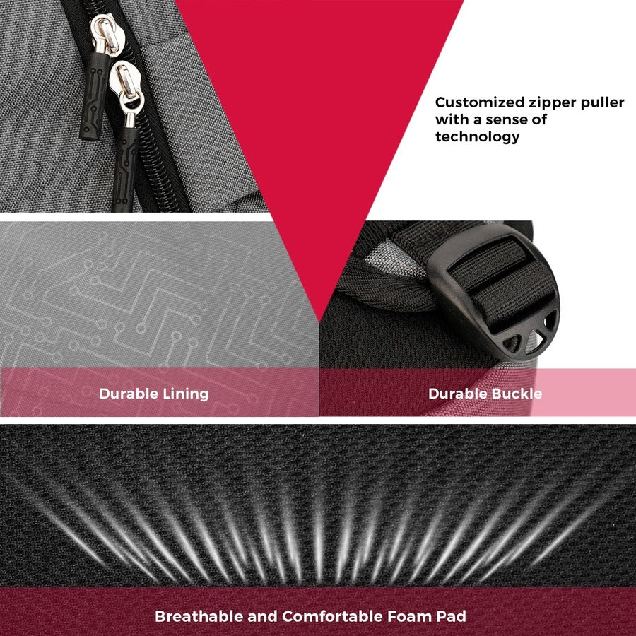 Swissdigital Design EMPERE TM SD712M-B Carrying Case (Backpack) for 15.6" to 16" Amazon, Apple iPhone iPad Notebook, MacBook, Chromebook - Black/Gray