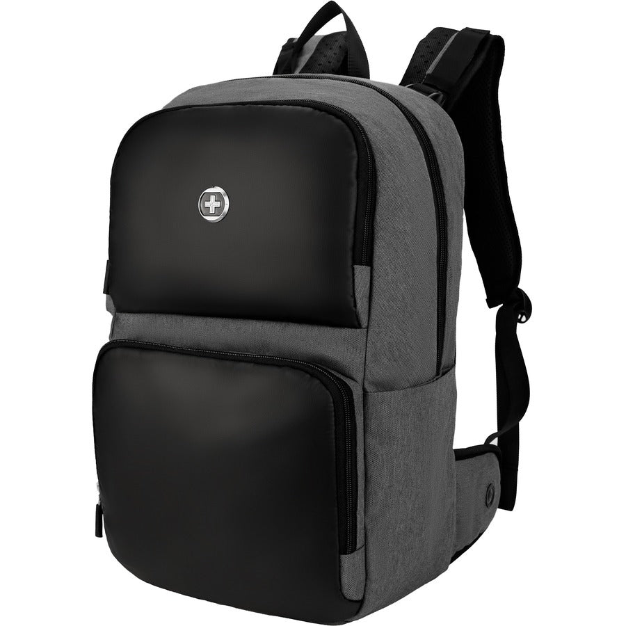 Swissdigital Design EMPERE TM SD712M-B Carrying Case (Backpack) for 15.6" to 16" Amazon, Apple iPhone iPad Notebook, MacBook, Chromebook - Black/Gray