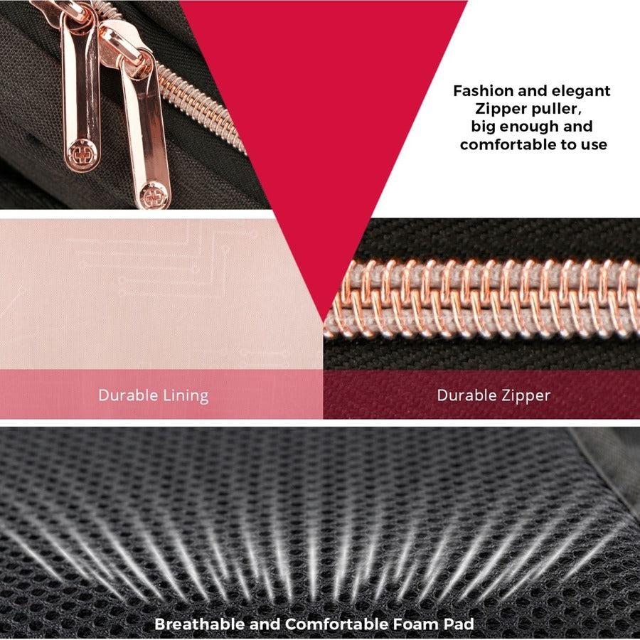 Swissdigital Design KATY ROSE SD1006M-01 Carrying Case (Backpack) for 15.6" to 16" Apple iPhone iPad Notebook, MacBook Pro - Black