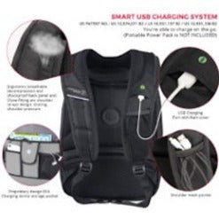 Swissdigital Design TERABYTE F J16BTF-02 Carrying Case (Backpack) for 15.6" to 16" Apple iPhone iPad MacBook Pro, Notebook, Travel Essential - Black/Gray