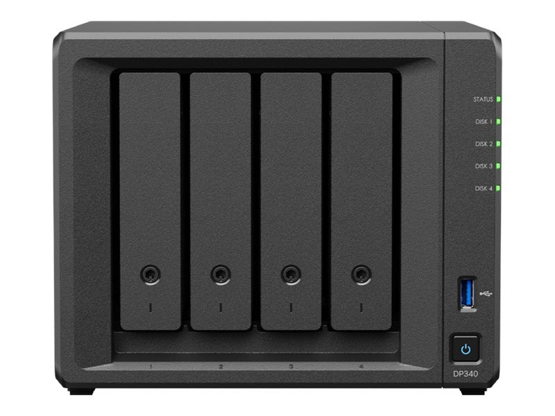 Synology DP340 - Server - DT 1-way - 1 x Ryzen Embedded R1600 / up to 3.1 GHz - RAM 16 GB - SATA - hot-swap 3.5 bay(s) -