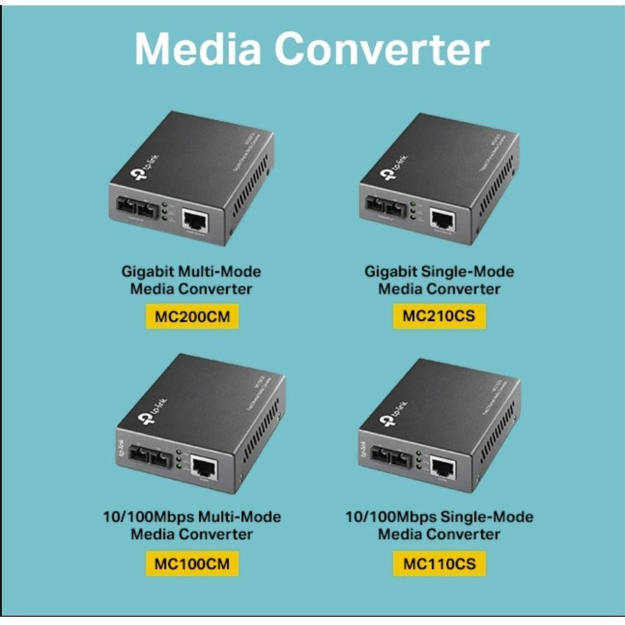 TP-LINK MC210CS Gigabit Media Converter - Single-Mode SC Connector | TP-LINK