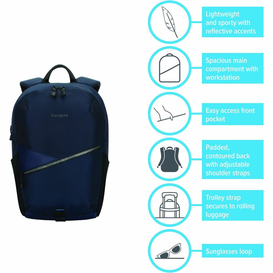 Targus Transpire TBB63202GL Carrying Case (Backpack) for 15 to 16" Notebook - Blue"