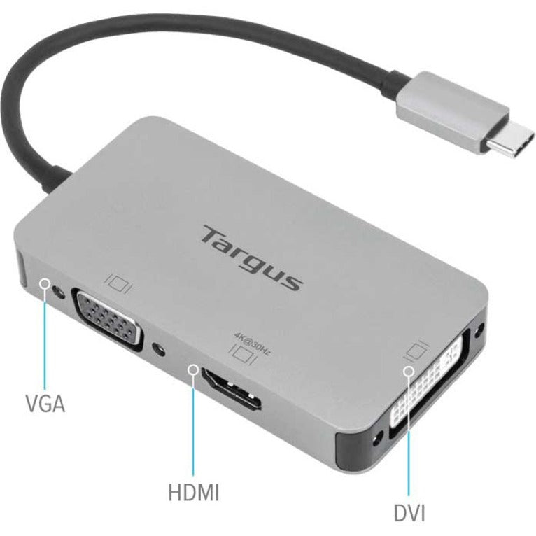 Targus Usb-C Single Video Adapter With 4K Hdmi/Dvi/ Vga