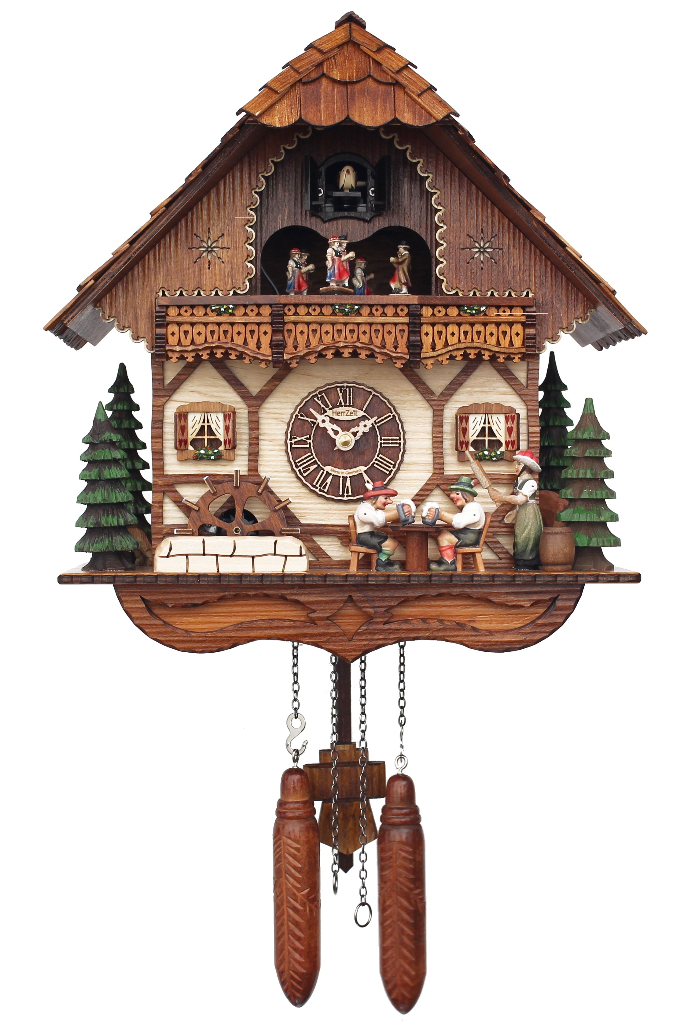The Tipsy Brothers - HerrZeit by Adolf Herr Quartz Cuckoo Clock