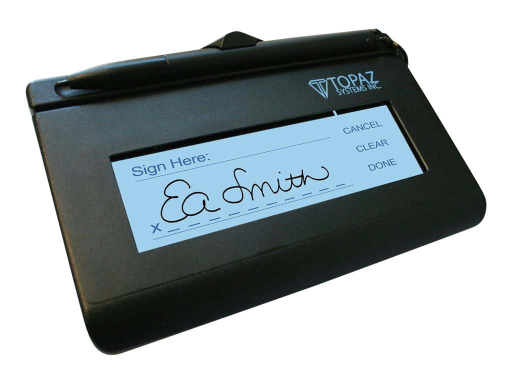 Topaz SignatureGem LCD1x5 - Signature terminal - 4.4 x 1.3 in - electromagnetic - wired - USB T-LBK462-HSB-R
