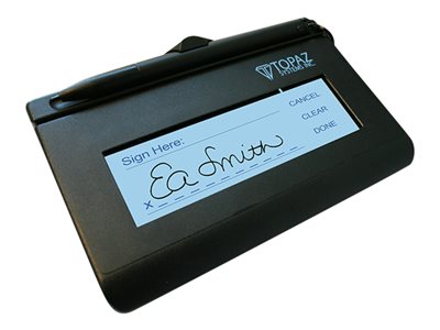 Topaz SignatureGem LCD1x5 T-LBK462-BSB-R - Signature terminal w/ LCD display - 4.4 x 1.3 in - electromagnetic - wired - serial