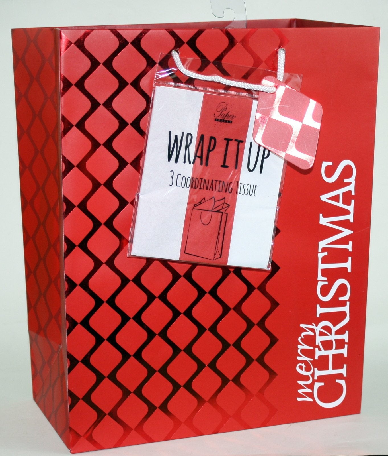 Traditional Gift Bag With Matching Tissue - Holiday Cheer Large