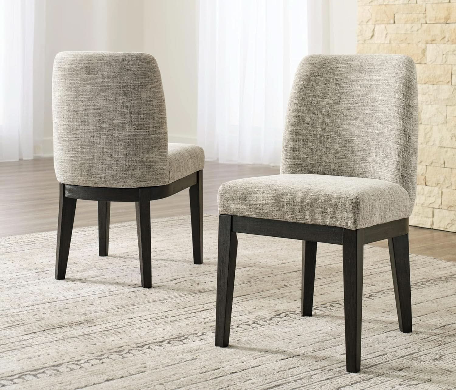 Traditional Upholstered Dining Chair Set Of 2 Dark Brown