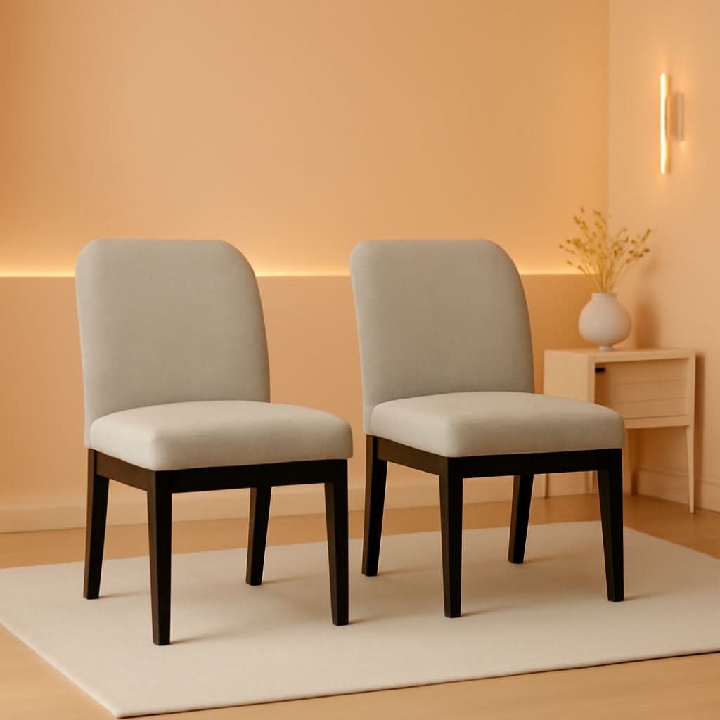 Traditional Upholstered Dining Chair Set Of 2 Dark Brown