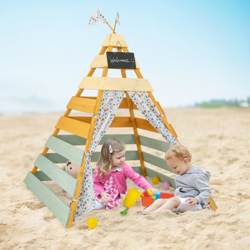 Triangle Hideaway Playhouse With Removable Chalkboard