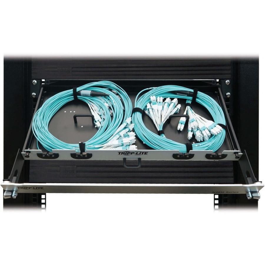 Tripp Lite Preloaded Fiber Panel, 1U - 2X (12X Lc/Lc Duplex M/M) 24F Trunk Cables, Om4 Multimode, 10 M (32.8 Ft.)