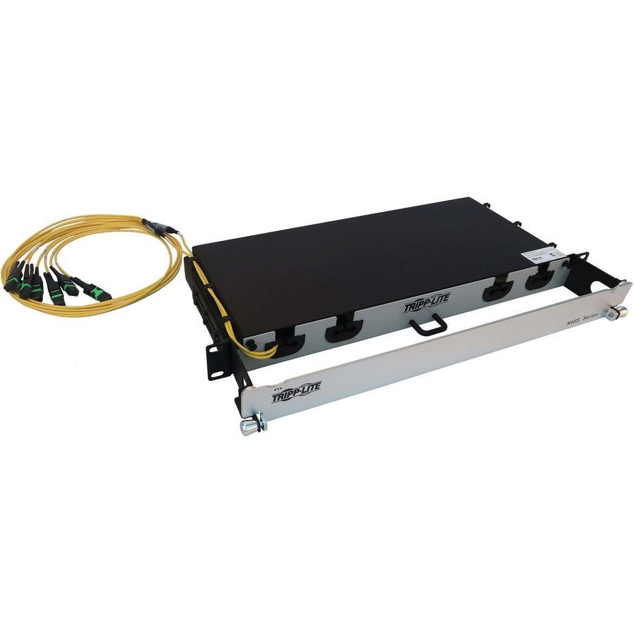 Tripp Lite Preloaded Fiber Panel, 1U - 4X (3X8F Mtp/Mpo-Apc F/F) 24F Trunk Cables, Os2 Singlemode, 10 M (32.8 Ft.)