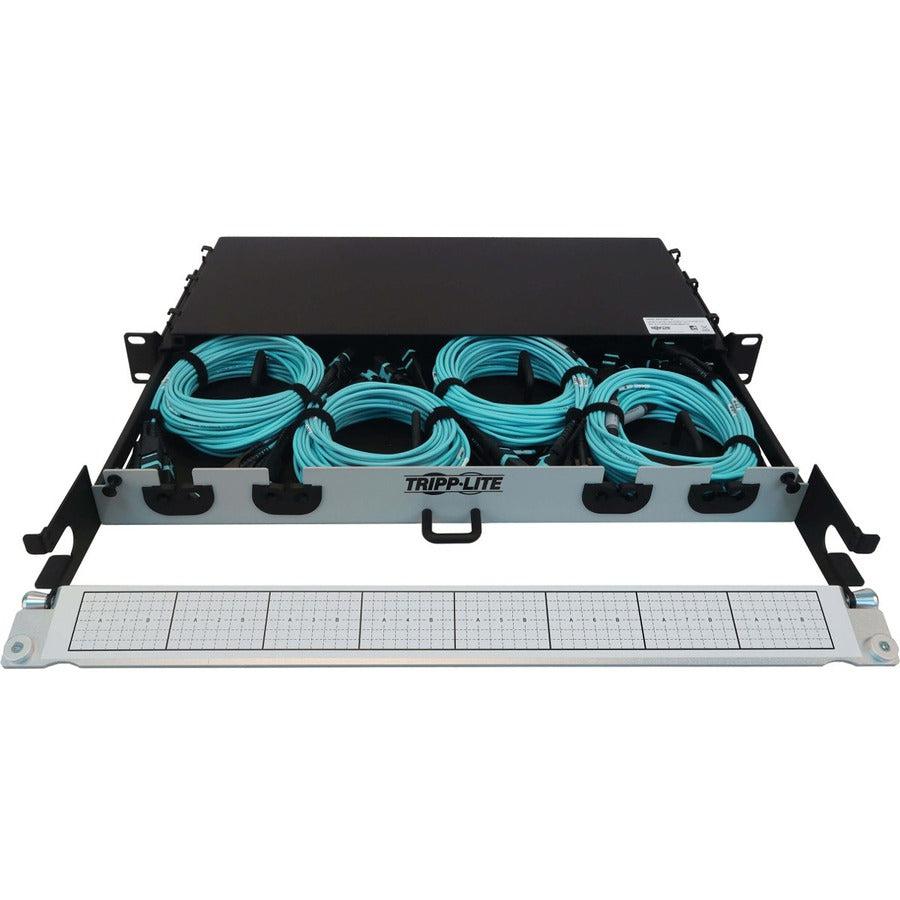 Tripp Lite Preloaded Fiber Panel, 1U - 4X (3X8F Mtp/Mpo-Pc F/F) 24F Trunk Cables, Om4 Multimode, 10 M (32.8 Ft.)