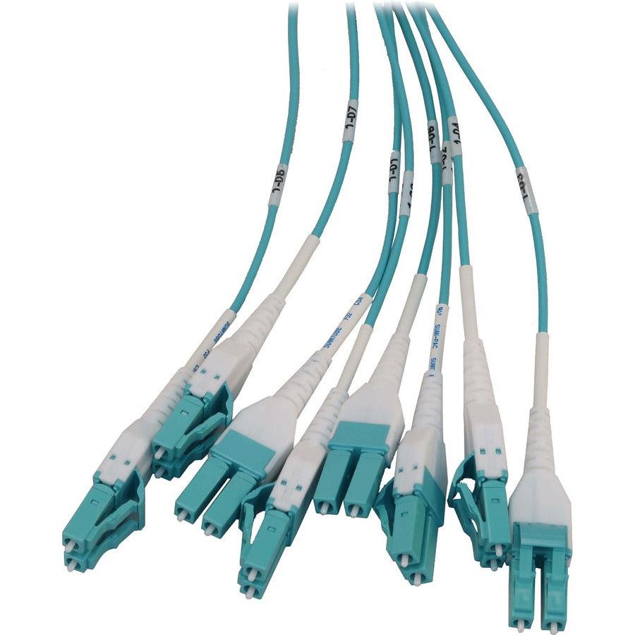 Tripp Lite Preloaded Fiber Panel, 1U - 4X (8X Lc/Lc Duplex M/M) 16F Trunk Cables, Om4 Multimode, 10 M (32.8 Ft.)