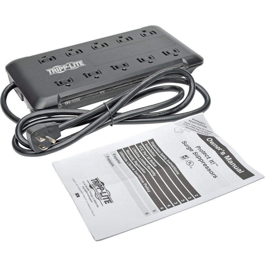 Tripp Lite Protect It! 10-Outlet Surge Protector, 6 Ft. Cord, 2880 Joules, Black Housing