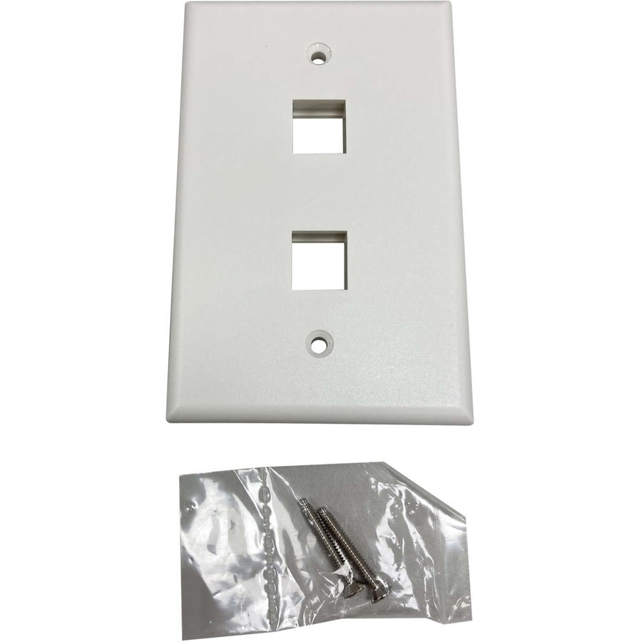 Tripp Lite Safe-It 2-Port Single-Gang Keystone Wall Plate, Antibacterial, Ivory Matte, Taa