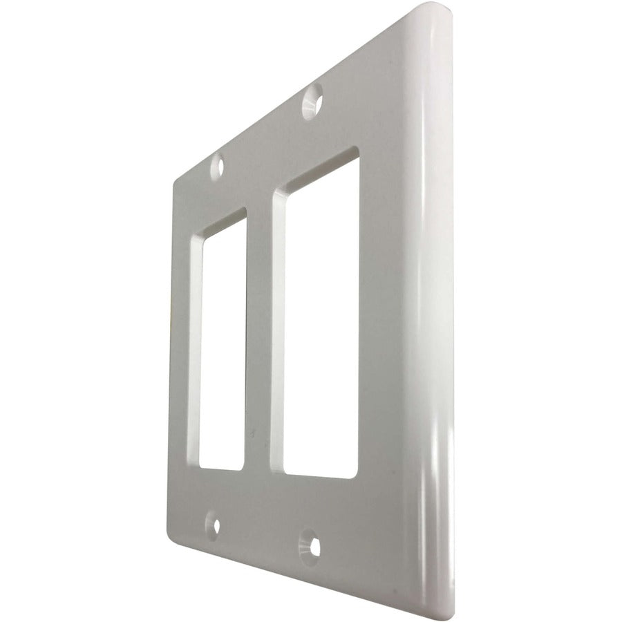 Tripp Lite Safe-It Double-Gang Antibacterial Wall Plate, Decora Style, Ivory, Taa