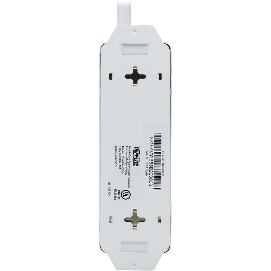 Tripp Lite Safe-It Ul 2930 Medical-Grade Power Strip For Patient Care Vicinity, 4 Hospital-Grade Outlets, Safety Covers, Antimicrobial, 15 Ft. Cord, Dual Ground
