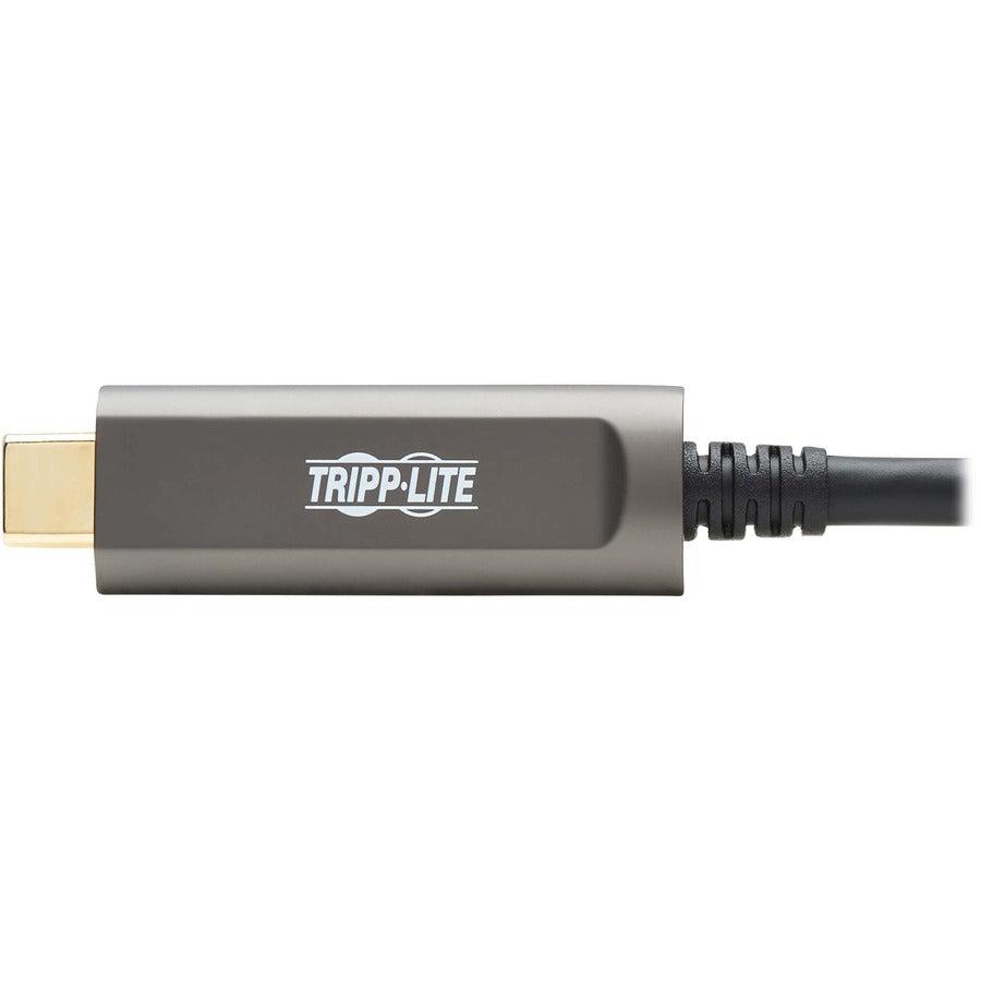Tripp Lite USB-C AOC Cable (M/M) - USB 3.2 Gen 2 (10 Gbps) Plenum-Rated Fiber Active Optical Cable - Data Only, Black, 30 m