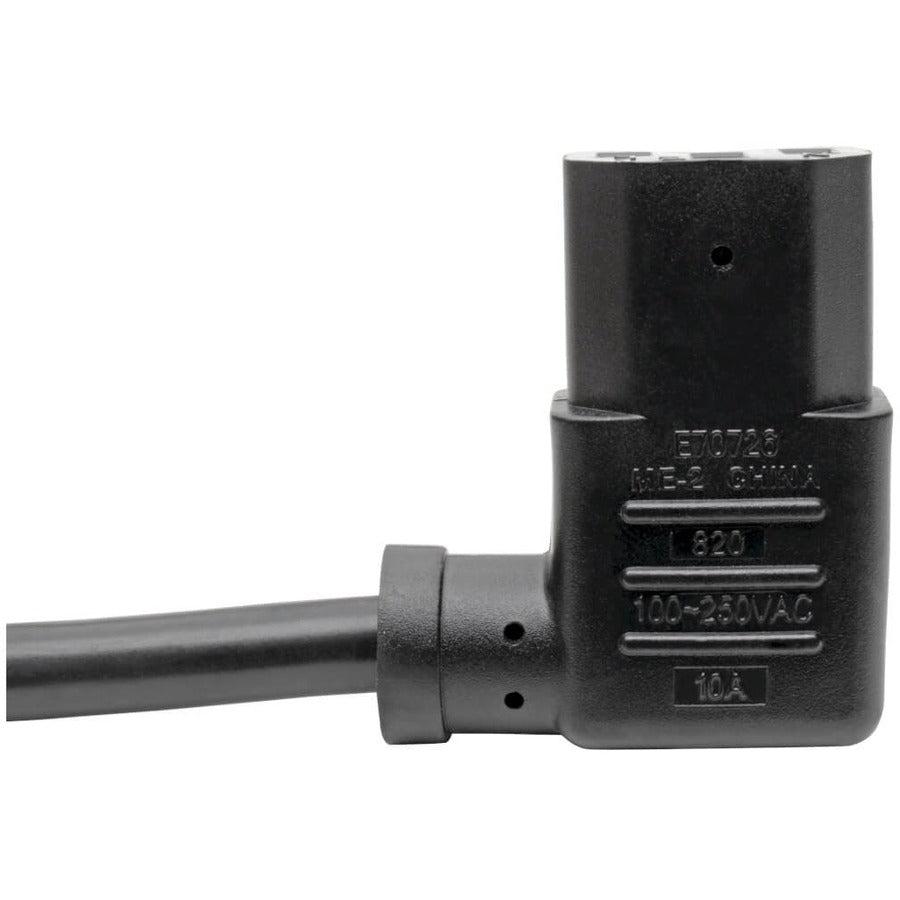 Tripp Lite Universal Computer Power Cord Lead Cable, 10A, 18Awg (Nema 5-15P To Left Angle Iec-320-C13), 1.83 M (6-Ft.)