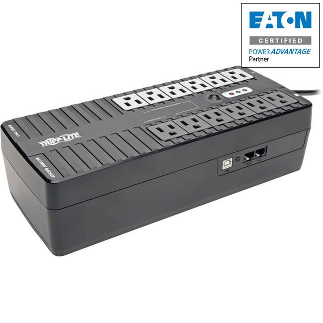 Tripp Lite by Eaton 750VA 450W Standby UPS - 12 NEMA 5-15R Outlets, 120V, 50/60 Hz, 5-15P Plug, ENERGY STAR, Desktop/Wall ECO750UPS