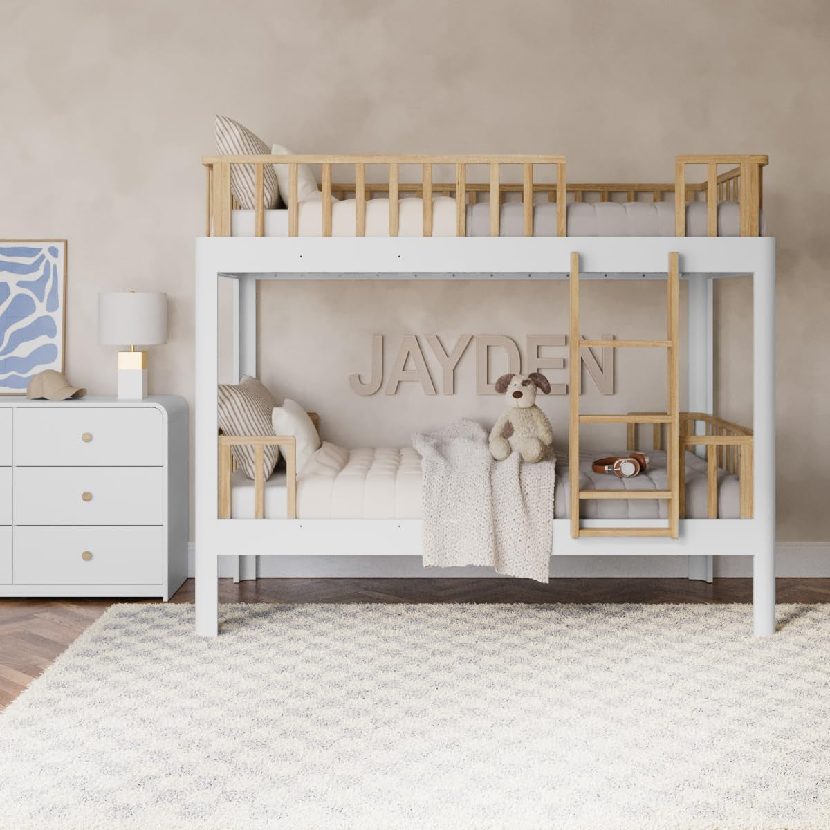 Twin-Over-Twin 5-In-1 Convertible Bunk Bed White Finish
